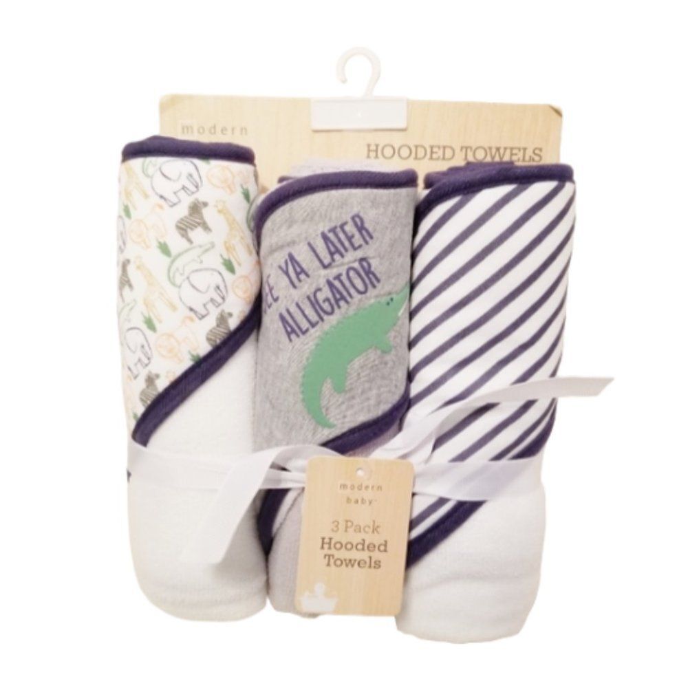 Modern Baby 3-Pack‎ Assorted Hooded Towels